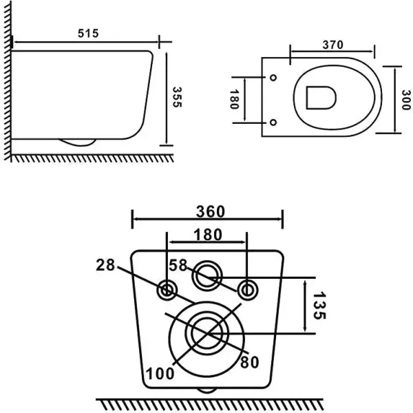 Подвесной унитаз со смывом торнадо Santiline SL-5008 с сиденьем фото