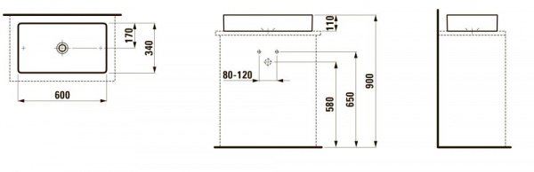 Накладная раковина-чаша Laufen Living Square 8.1143.4.000.112.1 60 см фото