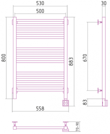 Электрический полотенцесушитель Сунержа Модус 00-0527-8050 фото
