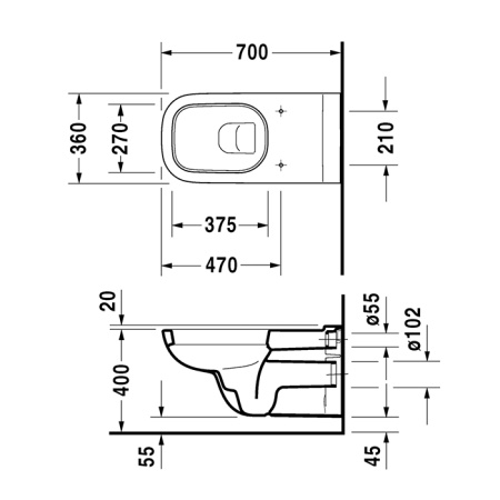 Подвесной унитаз для инвалидов на колясках Duravit D-Code 22280900002 фото