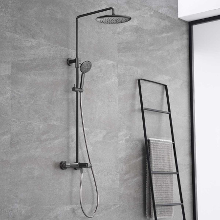 Душевая система (стойка) Vincea Desire VSFS-1D1TGM оружейная сталь фото