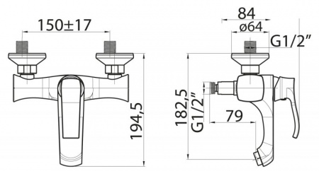 Смеситель для ванны с душем BelBagno Trula TRU-VASM-CRM фото