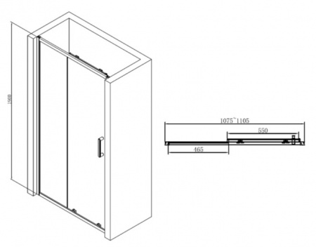 Душевая дверь Abber Schwarzer Diamant AG30110B 110 см фото