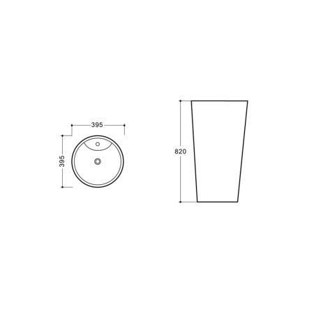 Напольная раковина Vincea VBS-2P201 39x39 фото