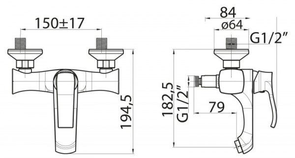 Смеситель для ванны с душем BelBagno Trula TRU-VASM-CRM фото