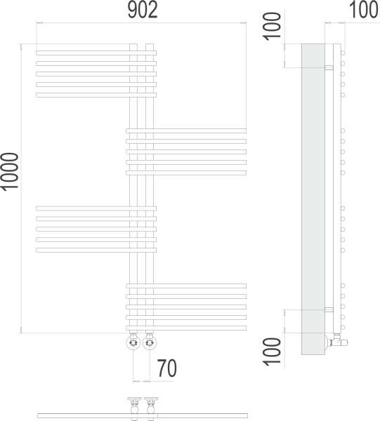 Водяной полотенцесушитель Европа П20 70х1000 Terminus 4670078530615 фото