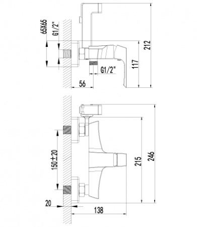 Гигиенический душ со смесителем Lemark Unit LM4518C фото