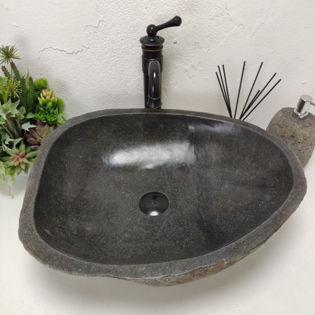 Накладная раковина из речного камня RS01471 (54*44*15) B102 фото