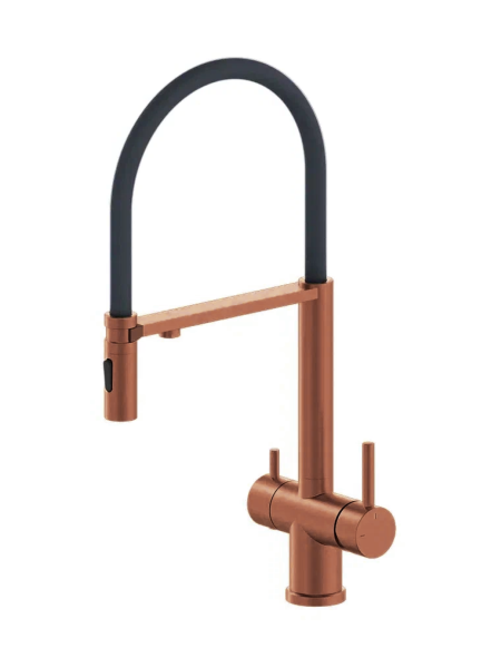 Смеситель для кухни с подключением к фильтру AltroBagno Флуссо (Flusso) AltroBagnoFlusso050206BC матовая медь фото
