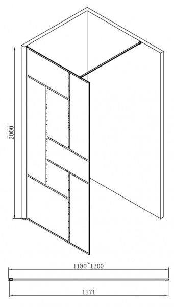 Душевая перегородка Abber Immer Offen AG63120B 120 см фото