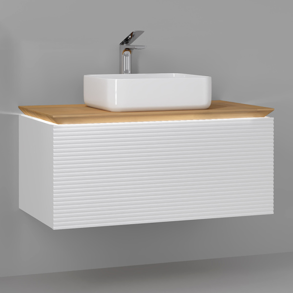 Тумба под раковину с подсветкой Jorno Karat 100 Kar.01.100/P/W фото