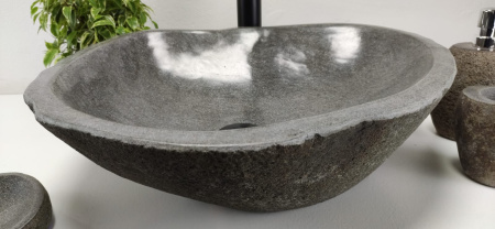 Накладная раковина из речного камня RS0879 (50*44*15) фото