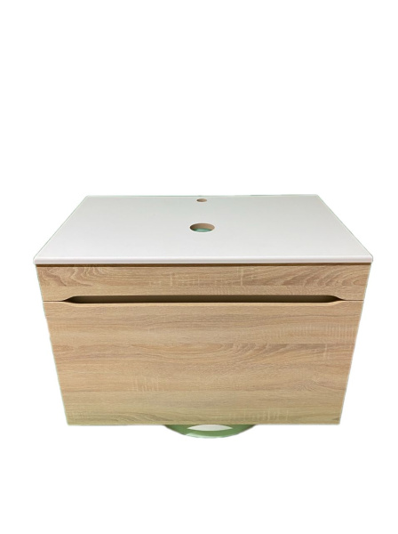 Тумба под раковину Sintesi Style STL.W7817 столешница белая / дуб сонома фото