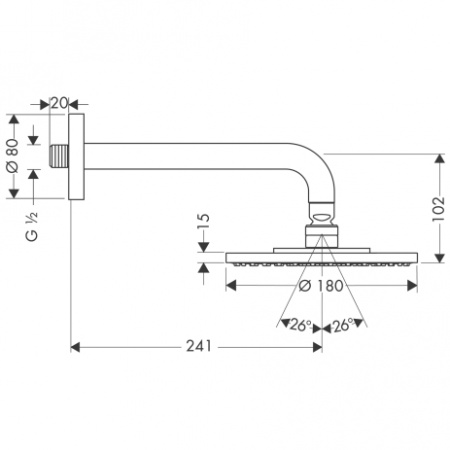 Верхний тропический душ Hansgrohe Raindance 180 мм 27476000 фото