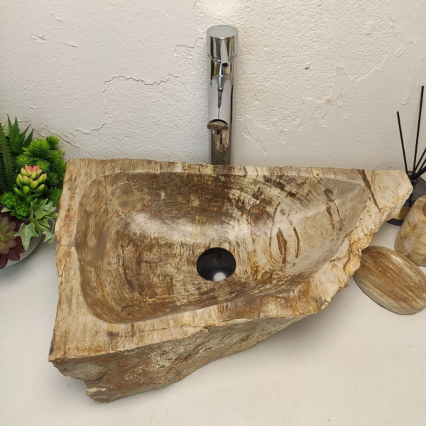 Накладная раковина из окаменелого дерева Fossil Basin OD-01243 (58*36*15) фото