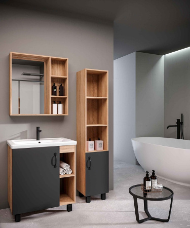 Тумба под раковину Grossman Флай 70 107002 серая фото