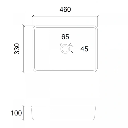 Накладная раковина стеклянная Abber Glas AK2313B 46x33 черная фото