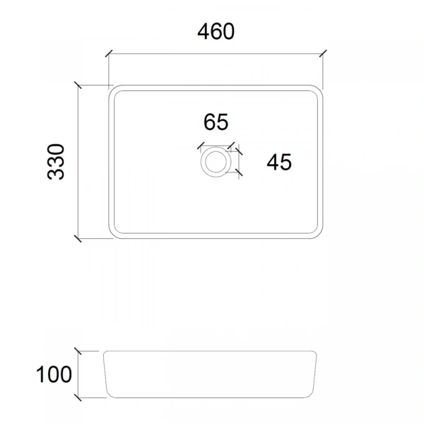 Накладная раковина стеклянная Abber Glas AK2313 46x33 прозрачная фото