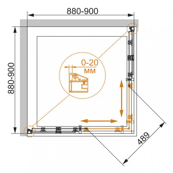 Душевой уголок Cezares Rosa ROSA-A-2-90-RO-Bi 90х90 см фото