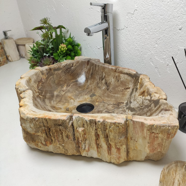 Накладная раковина из окаменелого дерева Fossil Basin OD-01287 (60*44*15) фото