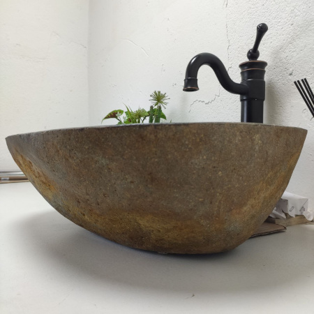 Накладная раковина из речного камня RS01468 (51*43*16) C2 фото