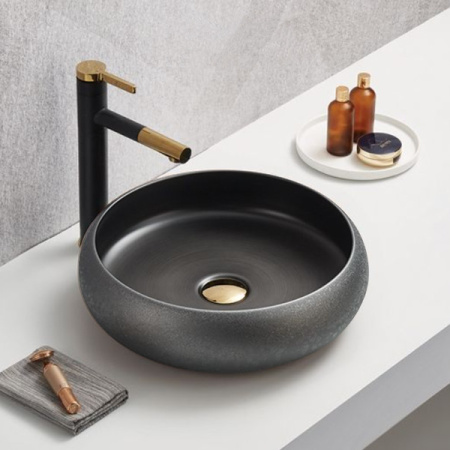 Накладная раковина Comforty 78653 00-00012232 41x41 серебро/черный фото