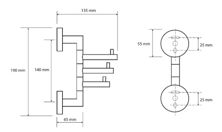 Тройной крючок поворотный Bemeta Dark 104206070 черный матовый фото