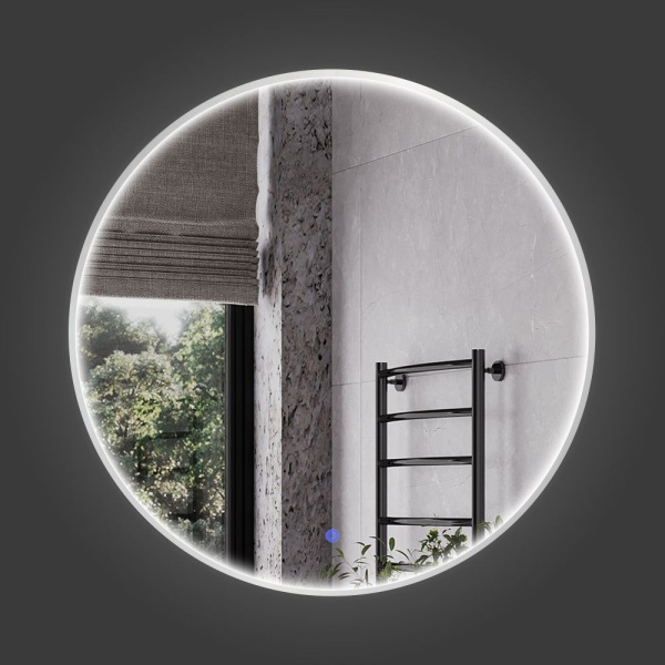 Зеркало с подсветкой LED IC-подсветка теплый свет, сенсорное Comforty Вега-75 00-00020726 серебрянное матовое фото