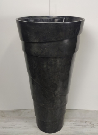 Напольная раковина из мрамора Indo Pedestal Black Spiral MN-393 фото