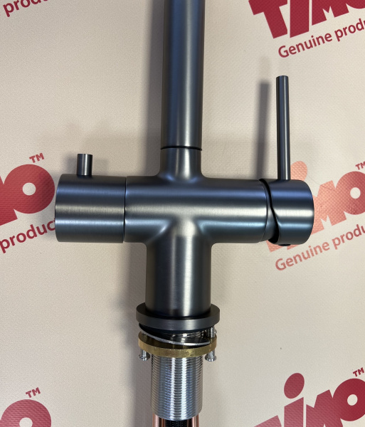 Смеситель для кухни с подключением фильтра и выдвижной лейкой Timo Saona 2356/18FL черное золото фото