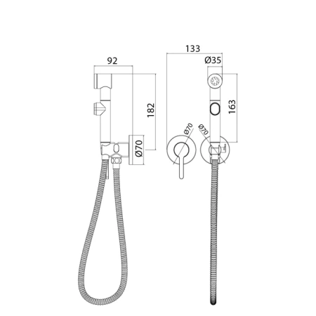 Встраиваемый смеситель с гигиеническим душем Iddis Axes AXESBR2i08 фото