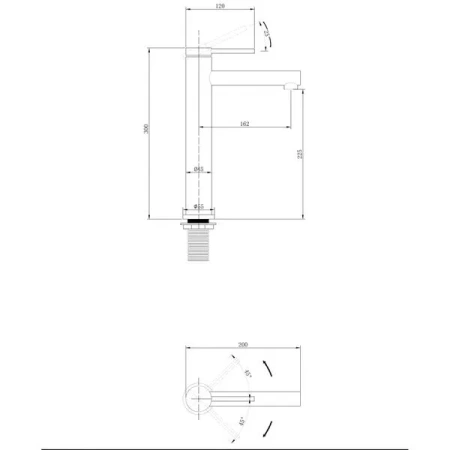 Высокий смеситель для раковины Abber Emotion AF8811B черный матовый фото