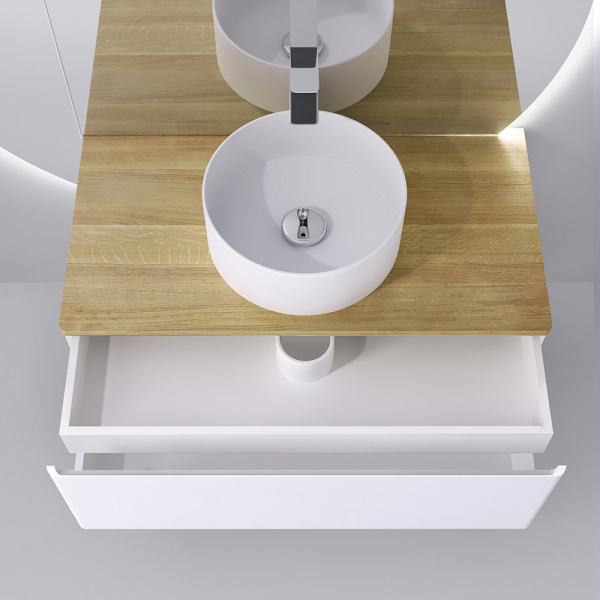 Тумба под раковину Jorno Solis Sol.01.100/P/W 100 см фото