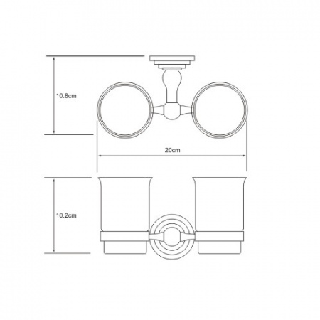 Двойной стеклянный стакан для зубных щеток WasserKRAFT Ammer К-7028D фото