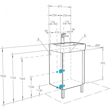 Тумба под раковину Акватон Кантри 50 1A257801AHB20 фото