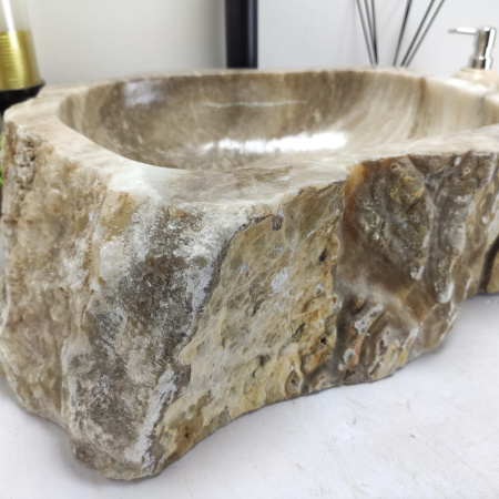 Накладная раковина из оникса Erozy Grey EO-00591 (51*45*15см) фото