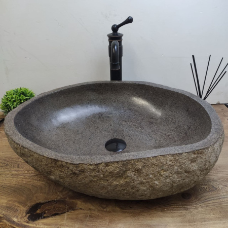 Накладная раковина из речного камня RS01180 (58*46*15) c11 фото