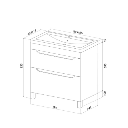 Напольная тумба с раковиной Iddis Ray RAY80WFi95K 80 см фото