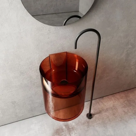 Раковина моноблок подвесная Abber Kristall AT2704Opal 42x42 фото