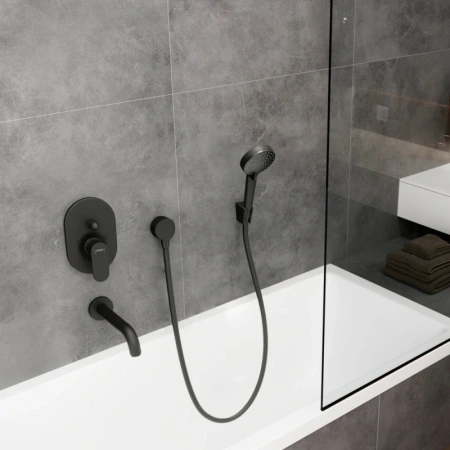 Излив для ванны Hansgrohe Vernis Blend 71420670 черный матовый фото