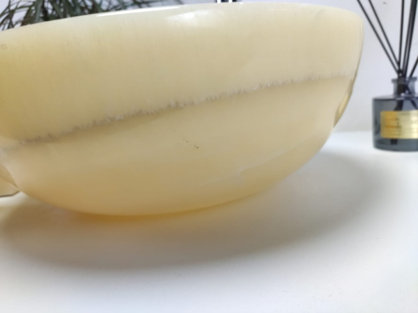 Накладная раковина из оникса Bowl Yellow Small BO-00906 (40*40*15) фото