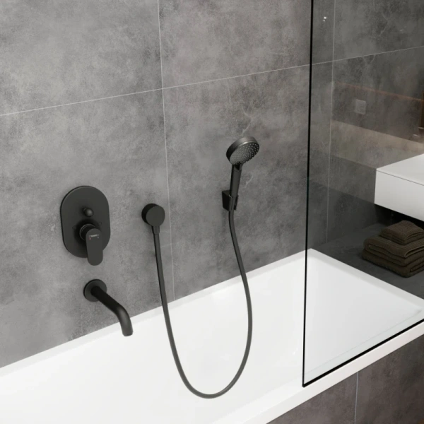 Излив для ванны Hansgrohe Vernis Blend 71420670 черный матовый фото