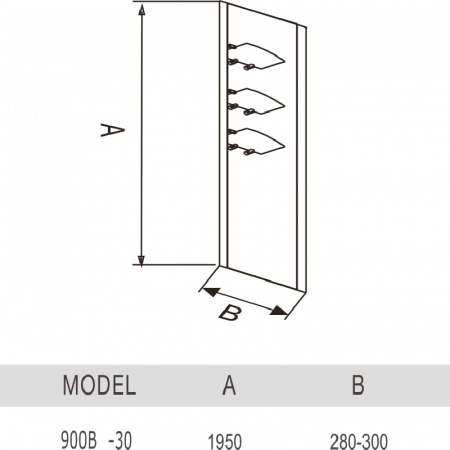 Боковая стенка WeltWasser WW900 900B-30 30 см фото