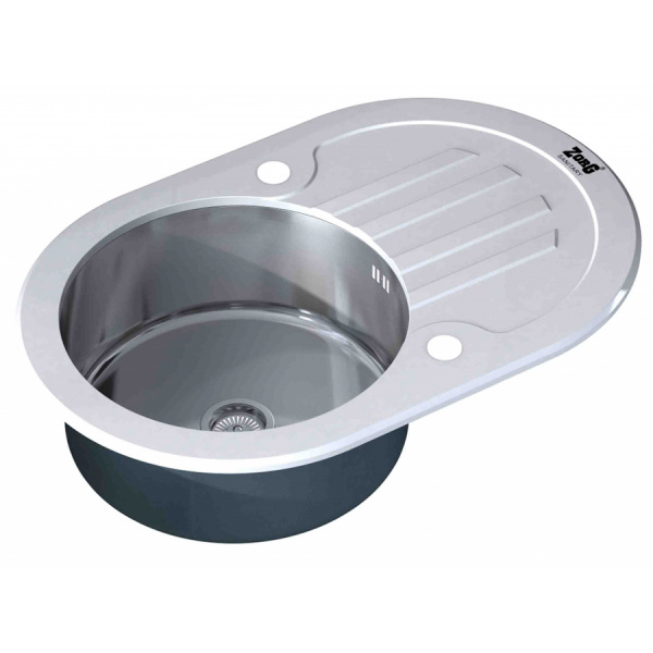 Мойка кухонная Zorg Inox Glass GL-7851-OV-WHITE фото