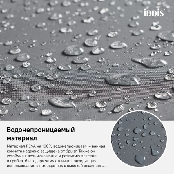 Текстильная шторка для ванной комнаты 180*180 Iddis Promo P34PV11i11 фото