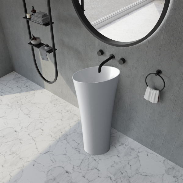 Напольная раковина Abber Stein AS2509 50x50 белая матовая фото