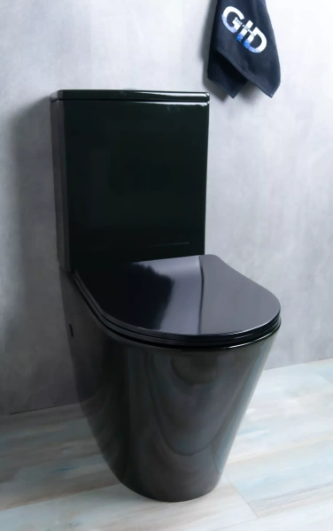 Унитаз напольный с бачком Gid Tr2179BL черный глянец фото