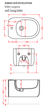 Биде подвесное Artceram Gio Evolution GIB001 01 00bi*1 фото