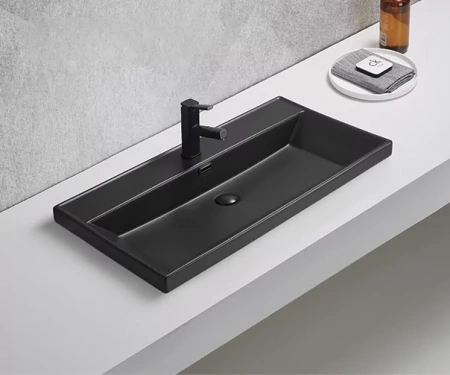 Встраиваемая раковина GID Bm5580s 81x46 черная матовая фото
