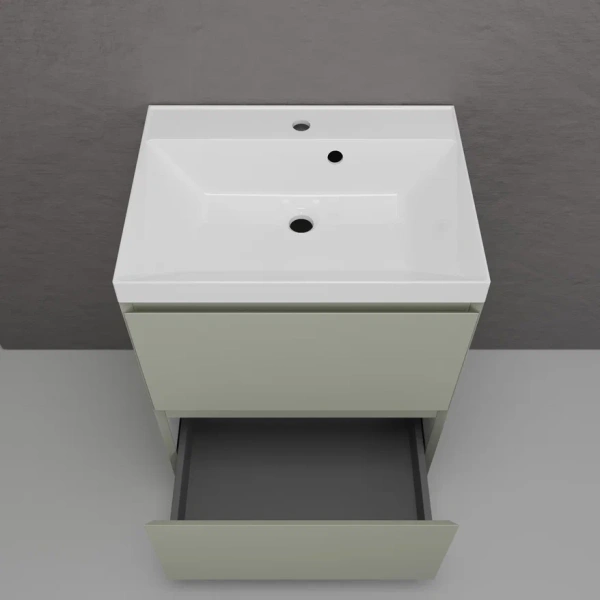 Тумба напольная под раковину Style Line Манхэттен 60 ЛС-00002379 олива фото